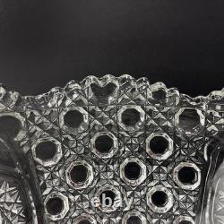 Vintage LE Smith Glass Daisy And Button Punch Bowl Set 18 Cups Plastic Ladle 13