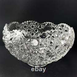 Vintage LE Smith Glass Daisy And Button Punch Bowl Set 18 Cups Plastic Ladle 13