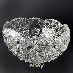 Vintage LE Smith Glass Daisy And Button Punch Bowl Set 18 Cups Plastic Ladle 13