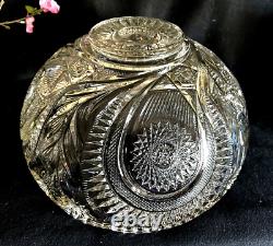 Vintage LE Smith Glass Punch Bowl 13 wide, 8 deep