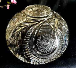 Vintage LE Smith Glass Punch Bowl 13 wide, 8 deep