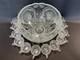 Vintage LE Smith Pinwheel & Star Glass Punch Bowl Set 12 Cups Ladle 16 Pc