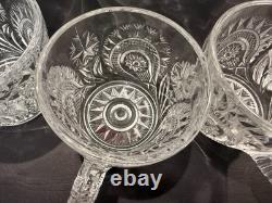 Vintage LE Smith Pinwheel & Star Glass Punch Bowl Set 12 Cups Ladle 16 Pc