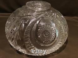 Vintage LE Smith Pinwheel & Stars Slewed Horseshoe Punch Bowl Set 10 Cups