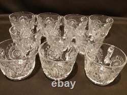 Vintage LE Smith Pinwheel & Stars Slewed Horseshoe Punch Bowl Set 10 Cups