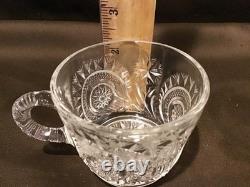 Vintage LE Smith Pinwheel & Stars Slewed Horseshoe Punch Bowl Set 10 Cups