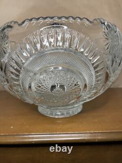 Vintage LE Smith Pinwheel and Stars Punch Bowl 17 Cups (5 Cut Handles)