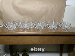 Vintage LE Smith Pinwheel and Stars Punch Bowl 17 Cups (5 Cut Handles)
