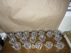 Vintage LE Smith Pinwheel and Stars Punch Bowl 17 Cups (5 Cut Handles)