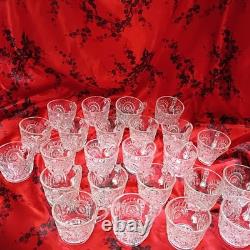 Vintage LE Smith Pinwheels & Stars Press Cut Glass Punch Bowl Set with 24 Cups
