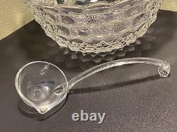 Vintage Large 14 Fostoria Elegant American Clear Crystal Glass Punch Bowl 1940s