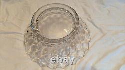 Vintage Large 18 Fostoria American Glass Cube Punch Bowl & Pedestal