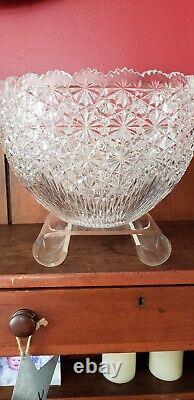 Vintage Large Crystal Punch Bowl