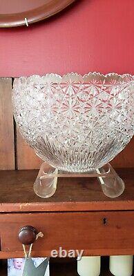 Vintage Large Crystal Punch Bowl