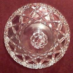 Vintage Large Cut Crystal Punch Bowl Set 10-Pieces 1 Bowl, 1 Top, 8 Cups/Glasses