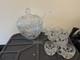Vintage Large Cut Crystal Punch Bowl Set 9-Pieces 1 Bowl, 1 Top, 7 Cups/Glasses