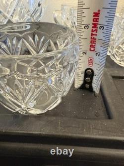 Vintage Large Cut Crystal Punch Bowl Set 9-Pieces 1 Bowl, 1 Top, 7 Cups/Glasses