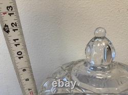 Vintage Large Cut Crystal Punch Bowl Set 9-Pieces 1 Bowl, 1 Top, 7 Cups/Glasses