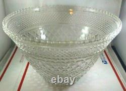 Vintage Large Exquisite Wexford Clear Cut Glass Fruit Punch Bowl Brilliant