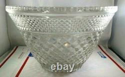 Vintage Large Exquisite Wexford Clear Cut Glass Fruit Punch Bowl Brilliant