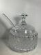 Vintage Large Gorgeous Crystal Punch Bowl with Lid & Ladle 10.5 in. Heavy