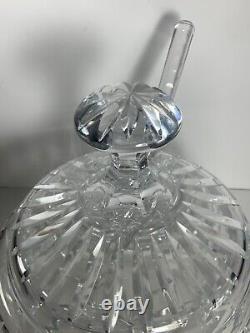 Vintage Large Gorgeous Crystal Punch Bowl with Lid & Ladle 10.5 in. Heavy