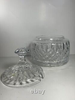 Vintage Large Gorgeous Crystal Punch Bowl with Lid & Ladle 10.5 in. Heavy