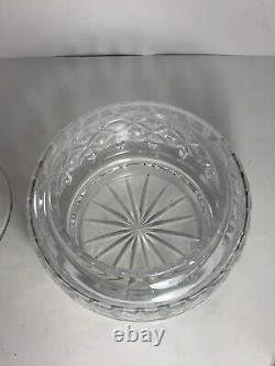 Vintage Large Gorgeous Crystal Punch Bowl with Lid & Ladle 10.5 in. Heavy