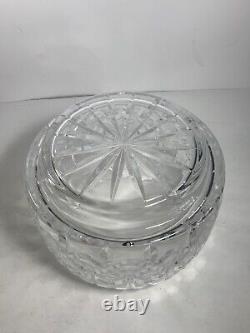 Vintage Large Gorgeous Crystal Punch Bowl with Lid & Ladle 10.5 in. Heavy