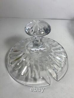 Vintage Large Gorgeous Crystal Punch Bowl with Lid & Ladle 10.5 in. Heavy