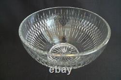 Vintage Large Heavy Waterford Crystal Glass Punch Bowl Serving Bowl Fruit Salad