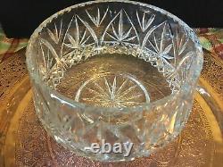 Vintage Large Lead Crystal Bowl Punch / Fruit Bowl Cut Glass