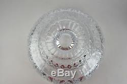 Vintage Lead Cut Crystal Large Ornate Punch Bowl NICE Rare Antique