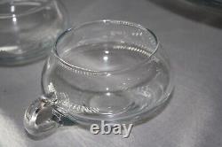 Vintage Libbey Moderno Punch Bowl 14pc Set withLadle Hand Blown Glass MCM