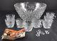 Vintage Lot Anchor Hocking Arlington Glass Clear Punch Bowl 8 Cup 4 Hangers Book