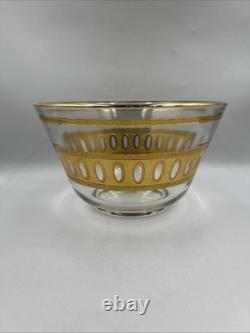 Vintage MCM Art Deco Retro Culver Gilt Decorated Punch Bowl Set Dozen Cups (12)