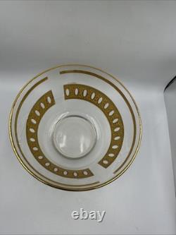 Vintage MCM Art Deco Retro Culver Gilt Decorated Punch Bowl Set Dozen Cups (12)