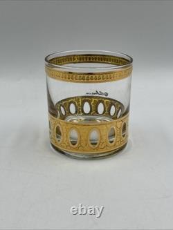Vintage MCM Art Deco Retro Culver Gilt Decorated Punch Bowl Set Dozen Cups (12)