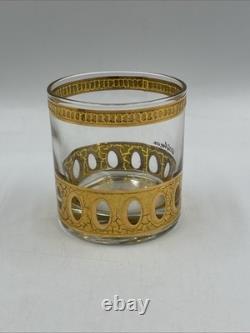 Vintage MCM Art Deco Retro Culver Gilt Decorated Punch Bowl Set Dozen Cups (12)