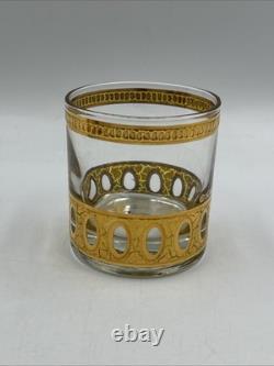 Vintage MCM Art Deco Retro Culver Gilt Decorated Punch Bowl Set Dozen Cups (12)