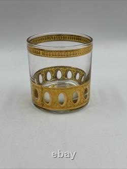 Vintage MCM Art Deco Retro Culver Gilt Decorated Punch Bowl Set Dozen Cups (12)