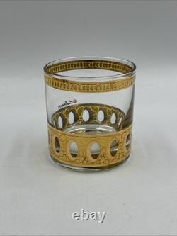 Vintage MCM Art Deco Retro Culver Gilt Decorated Punch Bowl Set Dozen Cups (12)