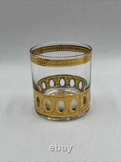 Vintage MCM Art Deco Retro Culver Gilt Decorated Punch Bowl Set Dozen Cups (12)