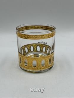 Vintage MCM Art Deco Retro Culver Gilt Decorated Punch Bowl Set Dozen Cups (12)