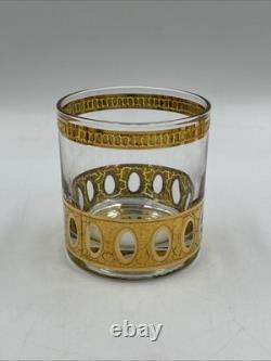 Vintage MCM Art Deco Retro Culver Gilt Decorated Punch Bowl Set Dozen Cups (12)