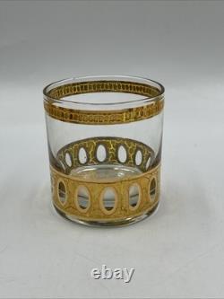 Vintage MCM Art Deco Retro Culver Gilt Decorated Punch Bowl Set Dozen Cups (12)