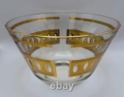 Vintage MCM Culver Antigua 22K Gold Glass Punch Bowl Mid Century Modern