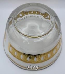 Vintage MCM Culver Antigua 22K Gold Glass Punch Bowl Mid Century Modern