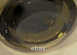 Vintage MCM Glass Punch Bowl Set Sage Green Controlled Bubble Glass Ladle 4 Mugs