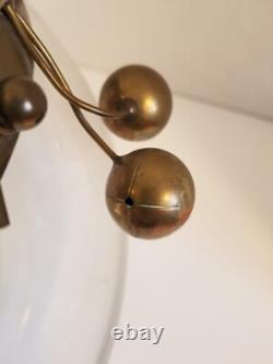 Vintage MCM Glass Punch/Fruit Bowl with Brass Cherry Rim 12 x 6 Unknown Brand